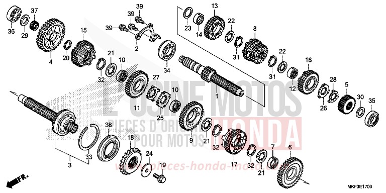 GETRIEBE von CBR1000RR SP SP1 SP2 VICTORY RED (R334X) von 2017